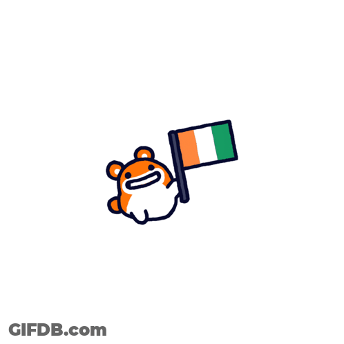 A Hamster Is Holding An Irish Flag In Its Paws GIF