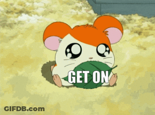 A Hamster With A Green Leaf On Its Head Says Get On Mlbb GIF
