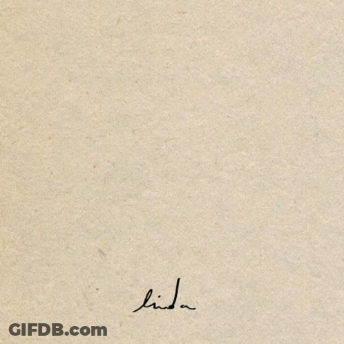 A Hand Drawn Illustration Of A Woman 'S Eye With The Name Linda Written Below It GIF