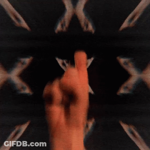 A Hand Giving The Middle Finger With A Kaleidoscope Of Hands In The Background GIF
