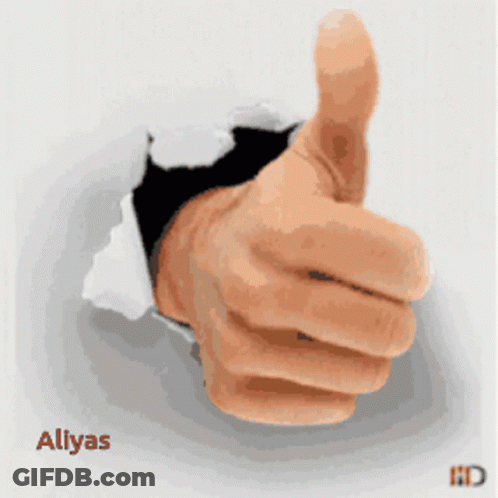 A Hand Is Giving A Thumbs Up And The Name Aliyas Is On The Bottom Right GIF