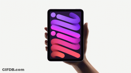 A Hand Is Holding A Cell Phone With A Purple And Red Swirl On The Screen GIF