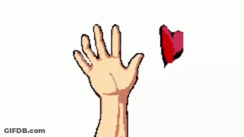 A Hand Is Holding A Red Heart With A Black Arrow Coming Out Of It GIF