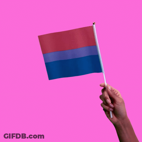 A Hand Is Holding A Small Red And Blue Flag GIF