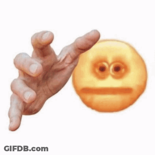 A Hand Is Holding A Smiley Face In Front Of A Man In A Suit And Tie GIF