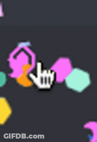 Hand Pointing At Colorful Triangles And Stars GIF