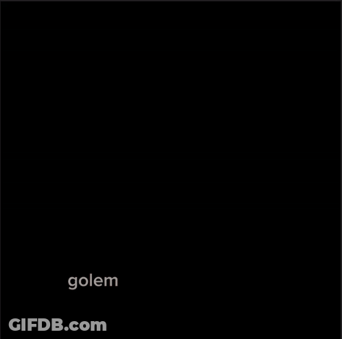 A Hand Is Reaching For A Cherry On Top Of A Cake With The Word Golem Below It GIF