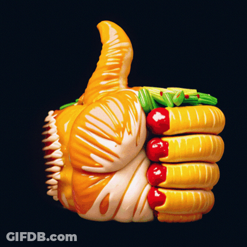 A Hand With Green Nails Is Giving A Thumbs Up GIF