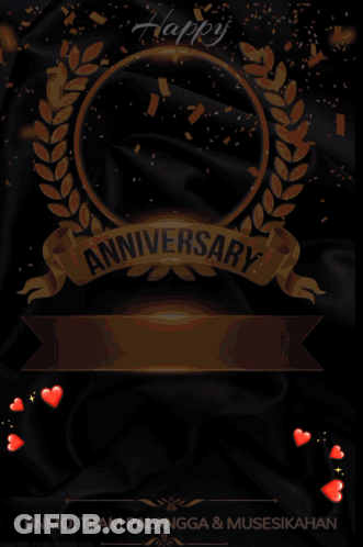 A Happy 10Th Anniversary Poster With A Man And Woman GIF