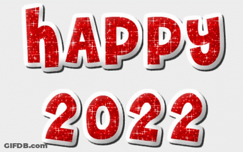 A Happy 2022 Greeting Card With Red Letters GIF