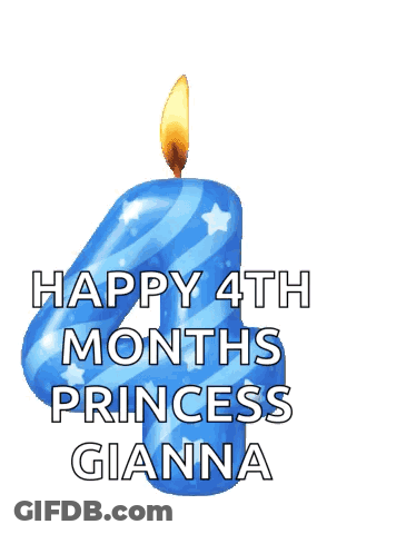 A Happy 4Th Month Princess Gianna Sticker With A Cat GIF