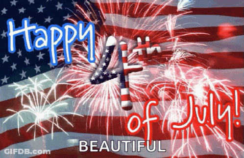 A Happy 4Th Of July Beautiful Greeting Card With Fireworks GIF