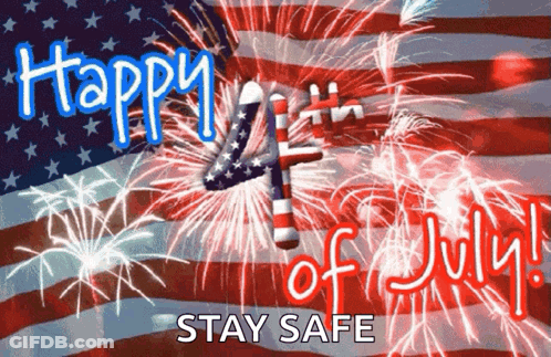 A Happy 4Th Of July Greeting Card With Fireworks GIF