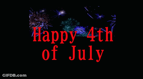 A Happy 4Th Of July Greeting Card With Fireworks In The Background GIF