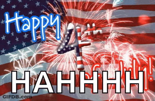 A Happy 4Th Of July Greeting Card With Fireworks GIF