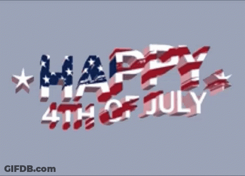 A Happy 4Th Of July Greeting Card With The American Flag On It GIF