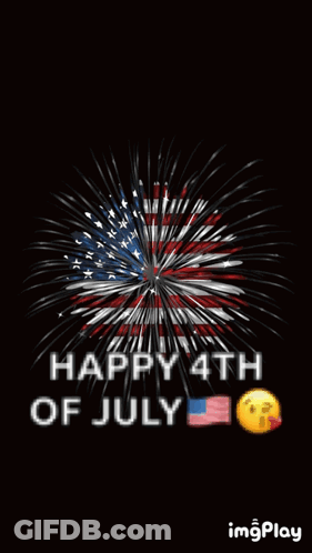 A Happy 4Th Of July Greeting With A Fireworks Display GIF