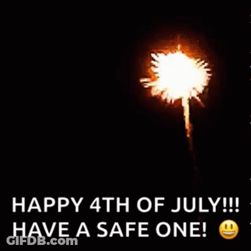 A Happy 4Th Of July Message With A Fireworks Display GIF