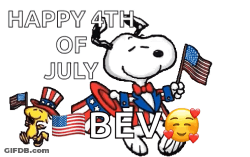 A Happy 4Th Of July Message With Snoopy And Woodstock GIF