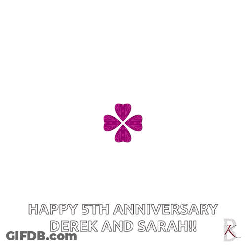 A Happy 5Th Anniversary Derek And Sarah Card GIF