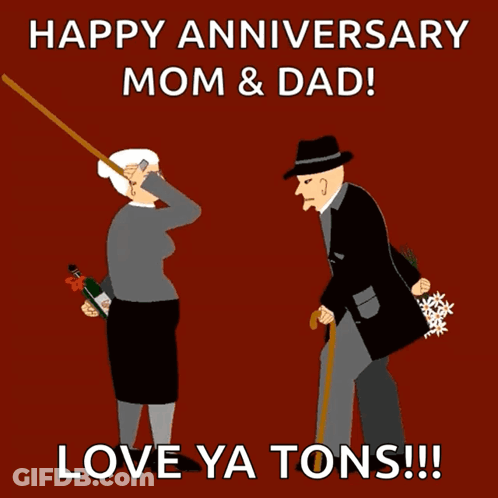A Happy Anniversary Mom And Dad Greeting Card GIF