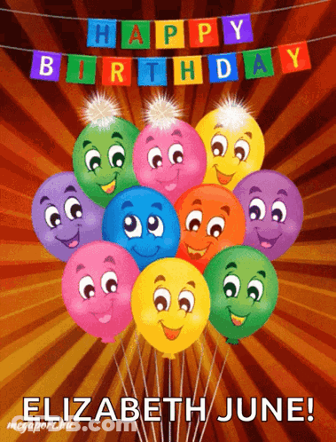 A Happy Birthday Card For Elizabeth June GIF