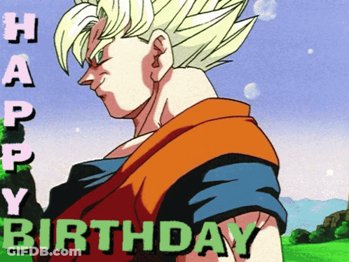 A Happy Birthday Card With A Picture Of A Man GIF