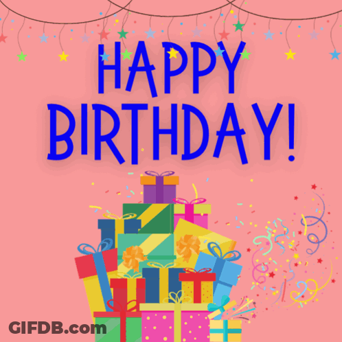 Birthday Card With Presents GIF