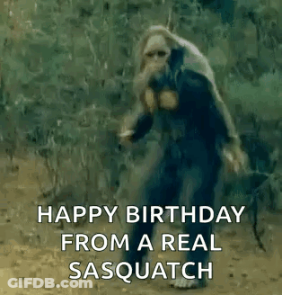 A Happy Birthday From A Real Sasquatch GIF