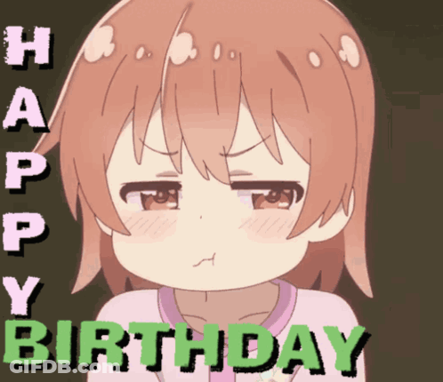 A Happy Birthday Greeting Card With A Girl GIF