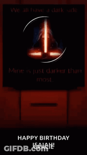 A Happy Birthday Greeting Card With A Picture Of A Falcon Fighter Jet Flying In The Sky . GIF