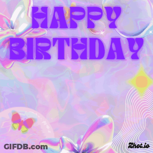 A Happy Birthday Greeting Card With A Robot Dancing GIF