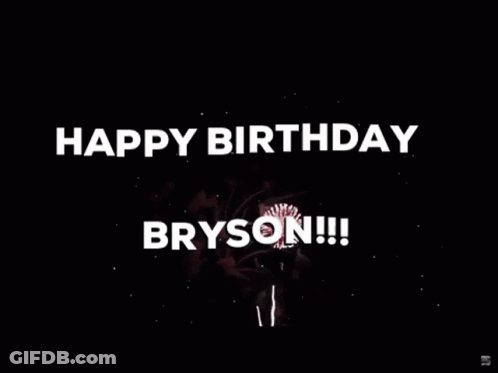 A Happy Birthday Greeting With Fireworks In The Background GIF