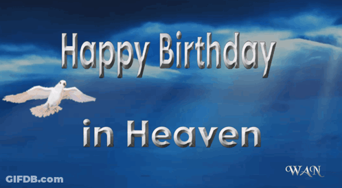 A Happy Birthday In Heaven Greeting Card With A Dove GIF