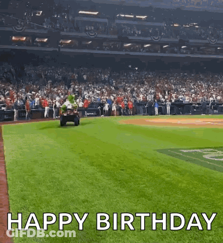 A Happy Birthday Message Is Being Sent To A Baseball Player GIF