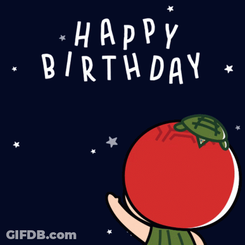 A Happy Birthday Singapore Greeting Card With Fireworks Behind A Tomato GIF