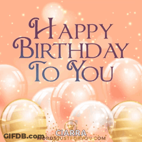 A Happy Birthday To You Card With Balloons In The Background GIF
