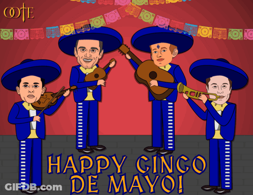 A Happy Cinco De Mayo Greeting Card Featuring Mariachis GIF