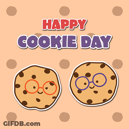 A Happy Cookie Day Greeting Card With Two Cookies GIF