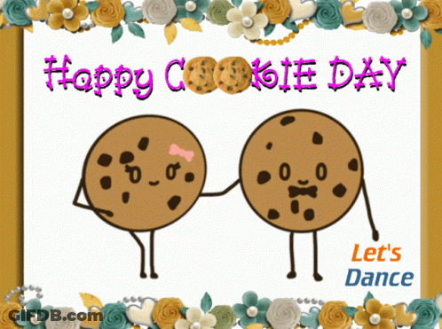 A Happy Cookie Day Greeting Card With Two Cookies GIF