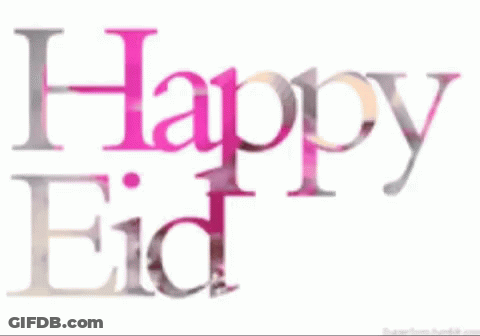 A Happy Eid Greeting Card With The Words Happy Eid On A White Background GIF