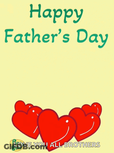 A Happy Father 'S Day Greeting Card With A Bear Holding Hearts GIF