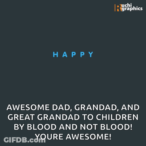 A Happy Father 'S Day Greeting Card With A Blue Tie GIF