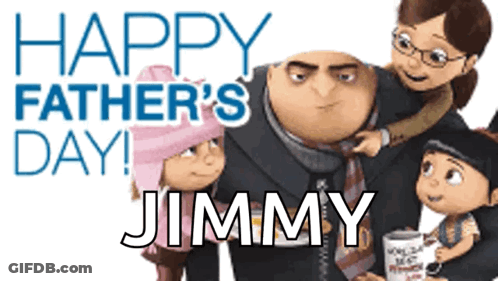 A Happy Father 'S Day Greeting Card With A Despicable Me Family GIF