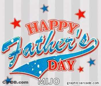 A Happy Father 'S Day Greeting Card With A Red , White And Blue Logo . GIF