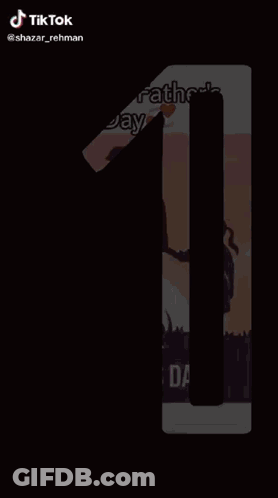 A Happy Father 'S Day Greeting Card With A Silhouette Of A Man Holding Hands With Two Children . GIF