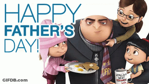 A Happy Father 'S Day Greeting Card With Despicable Me Characters On It GIF