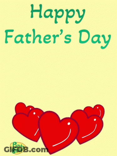 A Happy Father 'S Day Greeting Card With Hearts And A Bear GIF