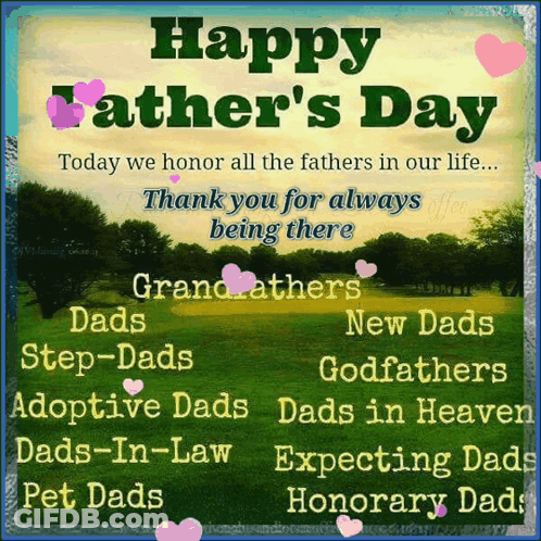 A Happy Father 'S Day Message With A Picture Of Trees GIF