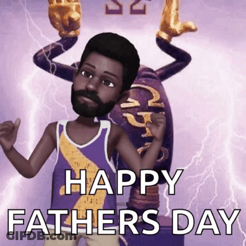 A Happy Fathers Day Greeting Card With A Cartoon Man GIF